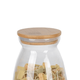 Porta Mantimento Vidro Borossilicato com Tampa de Bambu 1 Litro - Ela Decora